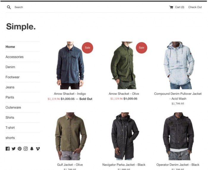 Shopify simple theme